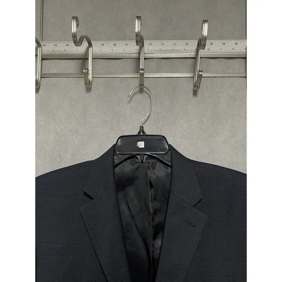 Ralph Lauren Suit Men 42R Blue Windowpane Plaid 2B Wool Academia W36X31L Luxury - Picture 7 of 16